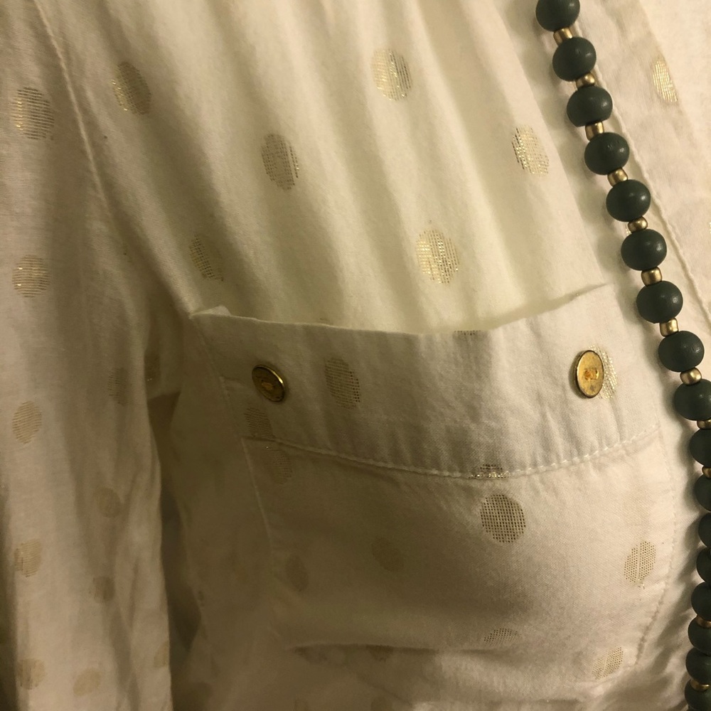 Mng mango cream polka dot long sleeve shirt xxs - Picture 3 of 6